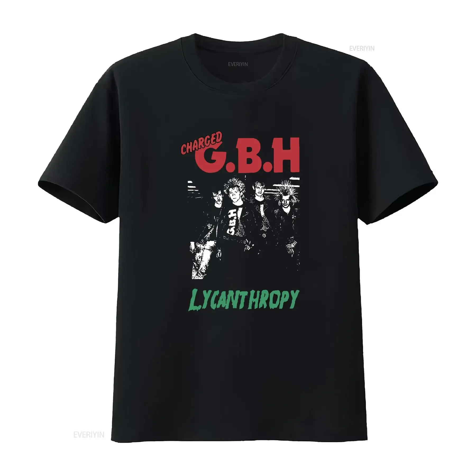 

Хлопковая футболка Lycanthropy Charged GBH Music Colin Abrahall, винтажная стираная футболка унисекс с рисунком, мягкий топ для повседневной носки