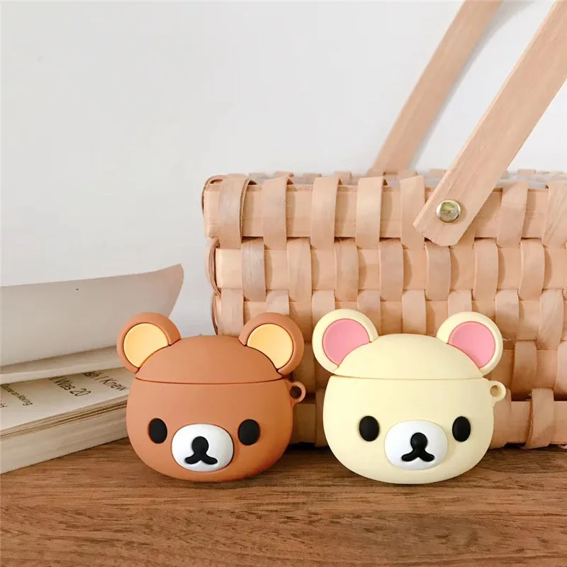 3D Cartoon Rilakkuma For Airpods 1 2 3 4 Pro Pro 2 Silicone Earphone Case Accessories Cover