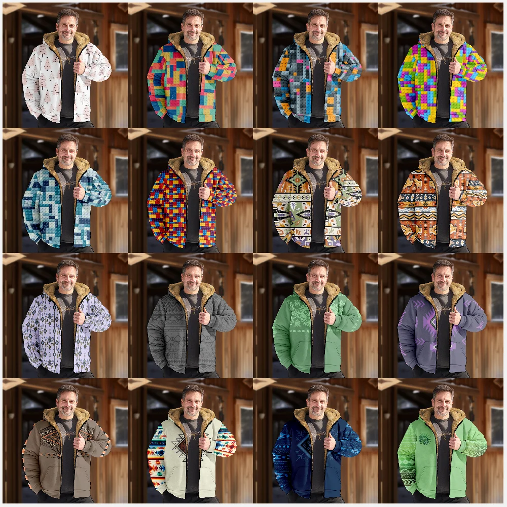 

New Leopard Pattern Creative Cotton Coat Hooded Sweater Casual Print Long Sleeve Zipper Sweater Thick Cotton Coat Winter Style