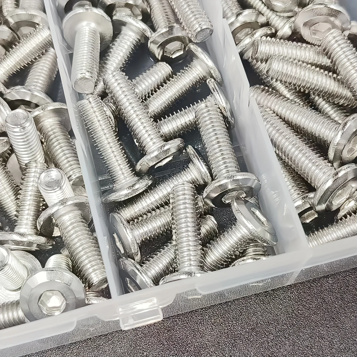 184pcs M6 Stainless Steel Beveled Flat Head Hex Socket Head Screws, Flange Nuts, Furniture Screws, Bed Repair Screws