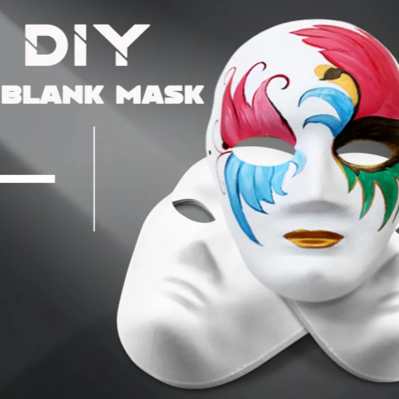 Halloween DIY weiße Maske Fuchs Männer Frauen Gesicht lackierbare leere Papier masken glückliche Festival Feier elastische Seil Gesicht Schild Requisite