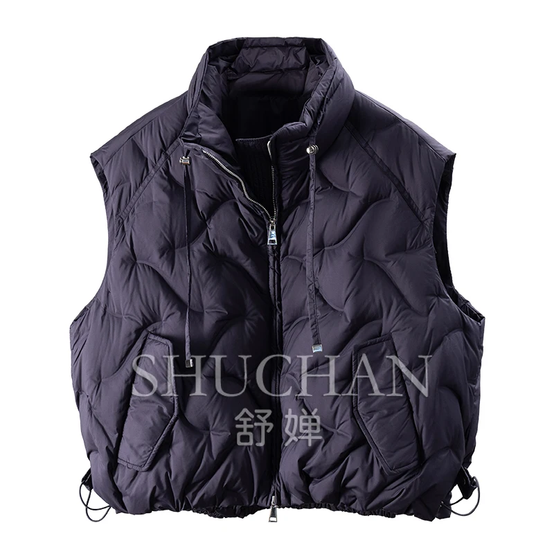 

90 White Duck Down Stand-up Collar Down Vest Jacket Female 13F3 Winter Coat Women Down Jacket Women