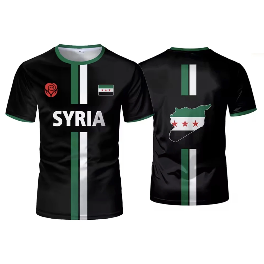 New Syria Football Jersey Men's Sports T-shirts Syrian Flag Street Oversized Tops Unisex Casual Graphic T-shirts Unisex Gifts