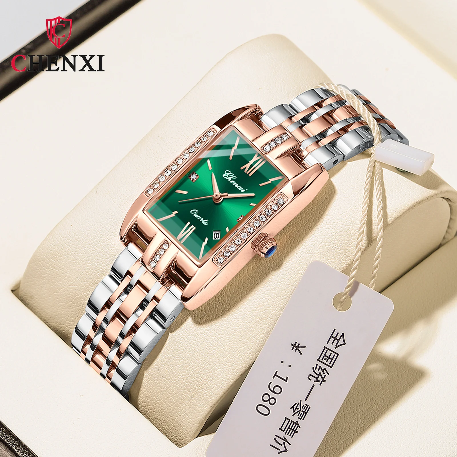 

Chenxi 315 New Square Women's Watch Quartz Calendar Steel Waterproof Fashion