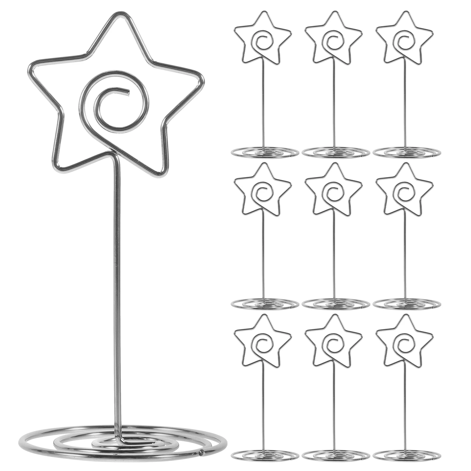 

10 Pcs Seat Holder Note Clip Memo Pentagon Place Card Photo Frame Heart Shaped Desk Document Wire Home