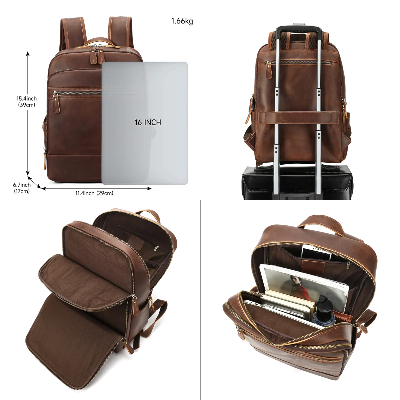 Mochila de cuero minimalista d - Leather Work Rucksack Mens reseña y precio
