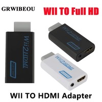 GRWIBEOU WII to HDMI Converter Full HD 1080P WII to HDMI Wii 2 HDTV Converter Adapter 3.5mm Audio for PC HDTV Monitor Display