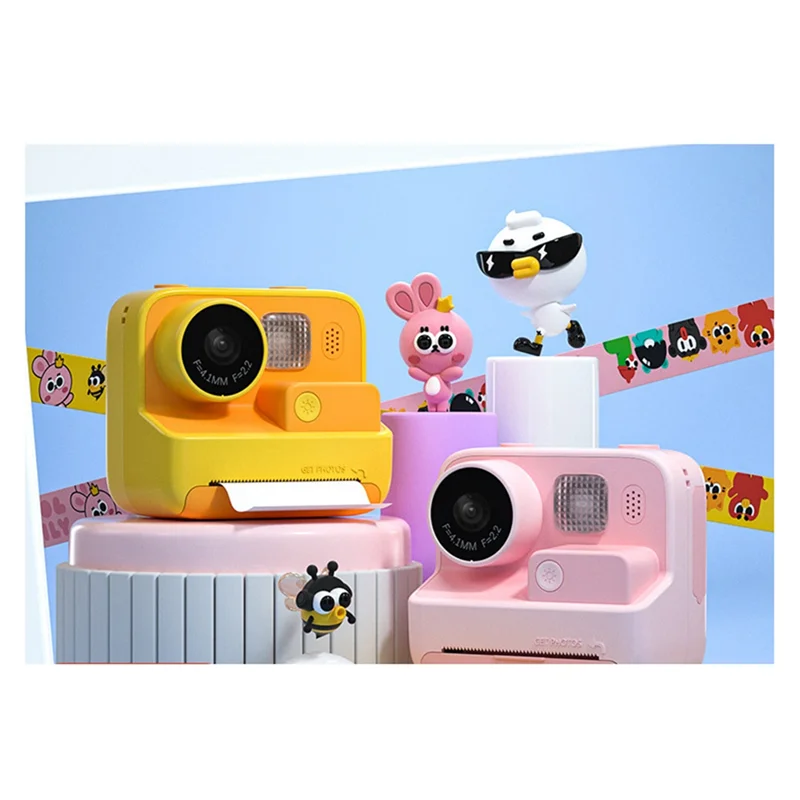 Children Instant Camera HD 1080P Video Photo Digital Print Dual Lens Photography with Print Paper