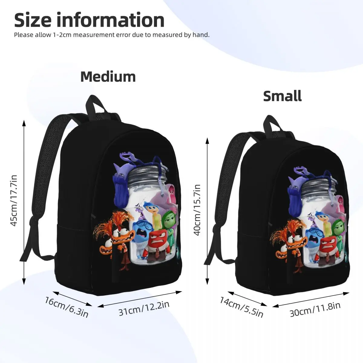 Inside Out 2 zaino per cartoni animati per ragazzo ragazza bambini studente scuola Bookbag Cute Daypack borsa per l'asilo prescolare all'aperto