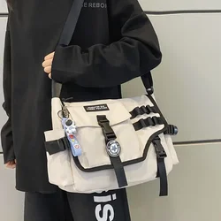 Kadınlar için tuval Crossbody çanta 2024 naylon erkekler postacı öğrenci omuz askılı çanta büyük Satchel moda gizli sakli konusmalar büyük çanta