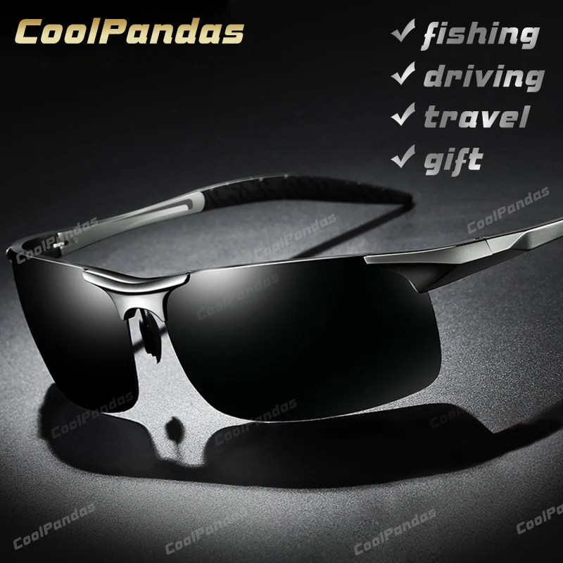 Gafas de sol polarizadas de aluminio y magnesio para hombre, lentes de conducción HD, deportivas, de aviación