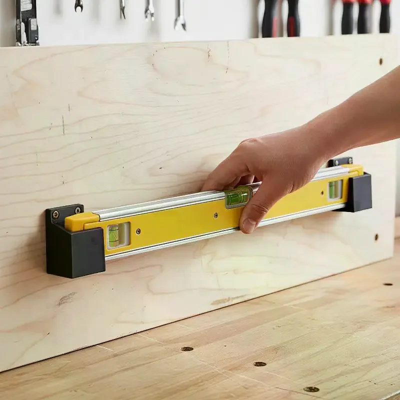 Spirit Level Wall Mount Bracket Shock Resistant Durable Construction Easy Install for Home Repair Projects