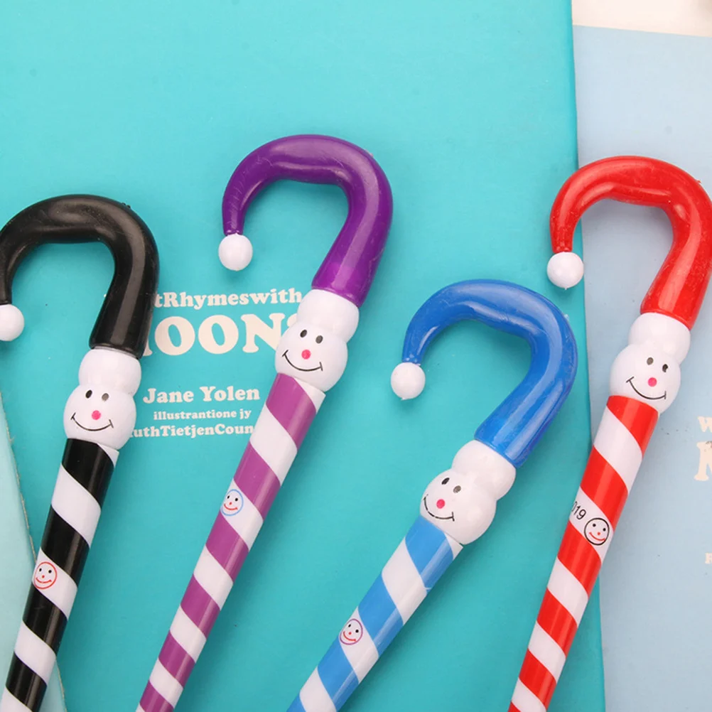 

20Pcs Christmas Snowman Umbrella Ballpoint Pens Blue Oily Ink Cartoon Writing Pens for School Office Gifts