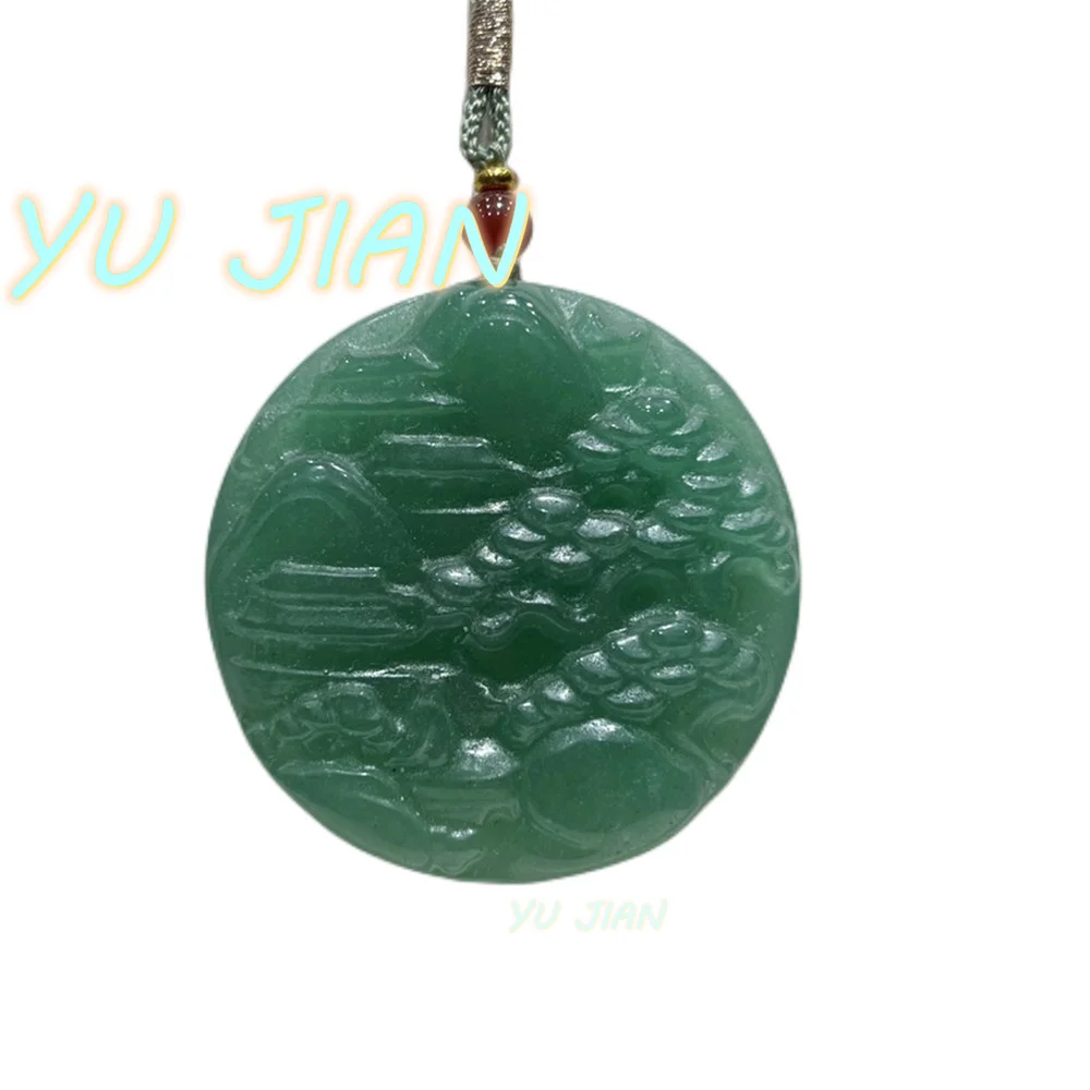 Certified Genuine Natural Jade Hand Carved Dongling Yushan Water Tag Lucky Buckle Charming Pendant Necklace Chain Fine Jewelry