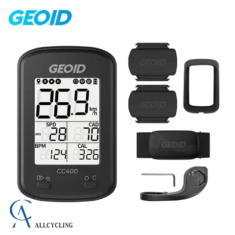 Geoid CC400 자전거 GPS 컴퓨터 사이클링 스마트 무선 방수 속도계 지원, 블루투스 앤트 데이터, Mtb 도로 자전거 주행 거리계