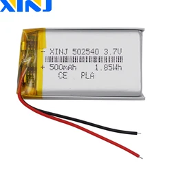 3.7V 500mAh 1.85Wh Polymer Rechargeable Li Lipo Battery 502540 For GPS Mp3 MP4 DashCam Driving Telephone Baby Monitor Headset