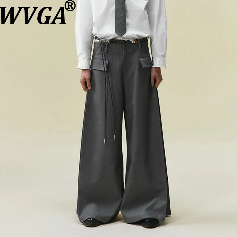 

WVGA весна осень новый мужской Y2K уличная одежда элегантный модный хлопковый карман прямой нишевый шикарный повседневный широкий костюм брюки Ins W14600