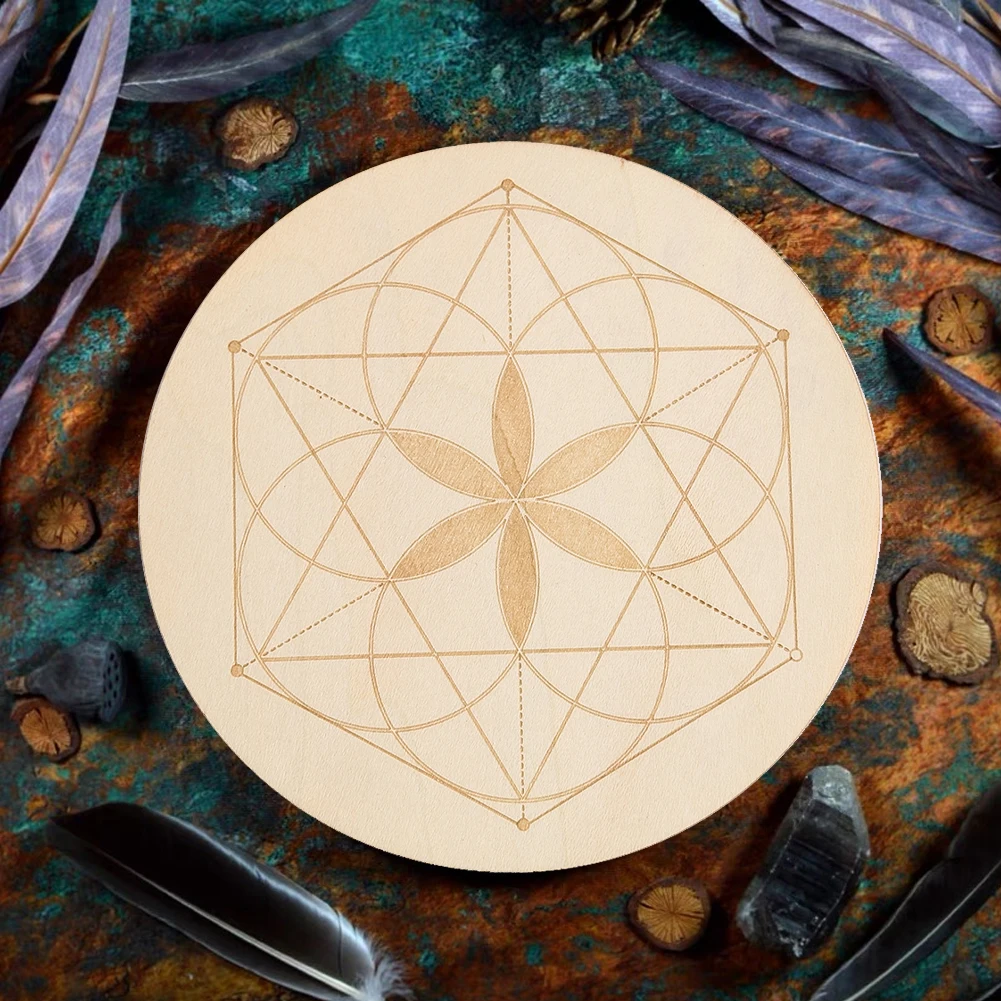 Geometrical Wooden Carving Decorative Board Creative DIY Eco-friendly and Durable Home Desktop Heat Insulation Mat Room Decor