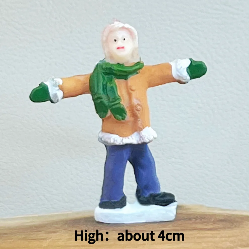 Christmas Winter Miniature People Figurines Set, Resin Snow Village Figures, Holiday Diorama Decor, Gift & Collectible