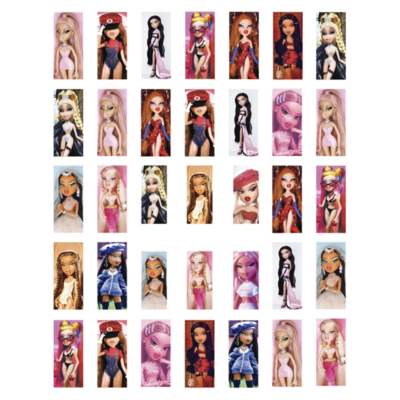 1 Sheet Cute Girl 3D Nail Stickers Self Adhesive Transfer Sliders Anime Stickers Nail Decorations Press on Nail