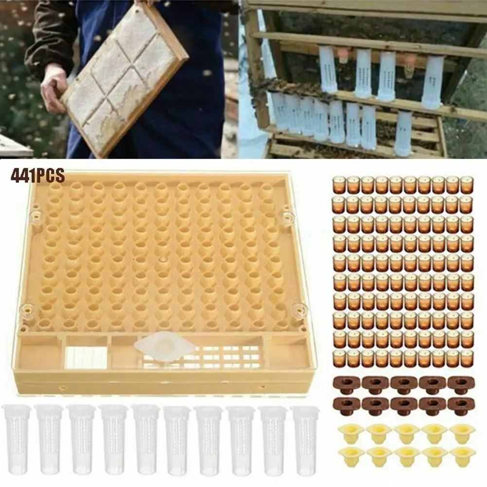 120pcs Bee Cell Cups Queen Rearing System Beekeeping Tool Cultivating Box Cell Cups Cage Complete Kit Apiculture Tools Supplies