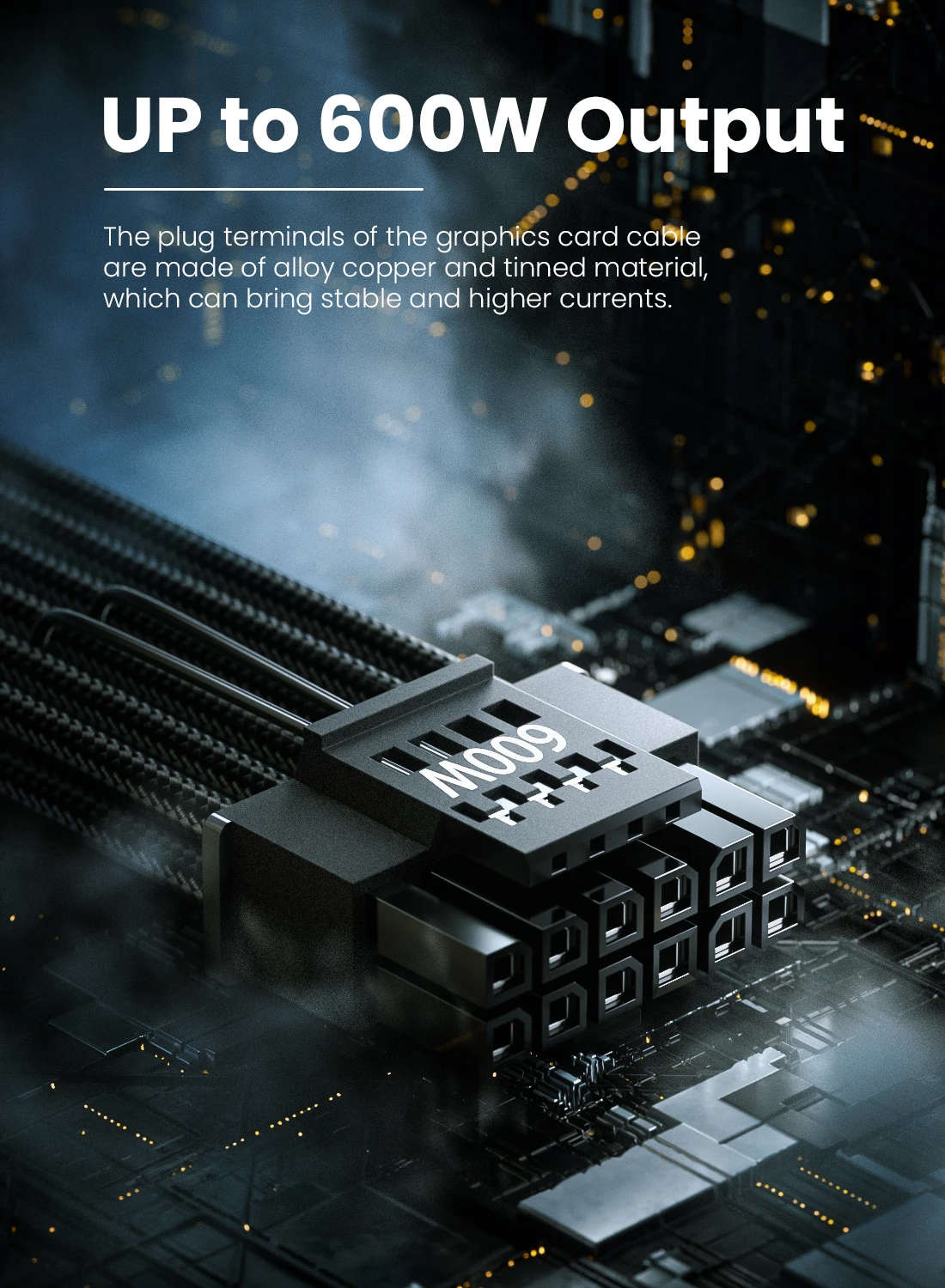 كابل تمديد Fasgear ذكر إلى PCI-e 5.0 أنثى بأكمام 1 قدم 12VHPWR متوافق مع سلسلة RTX 3090 Ti و4000 و5090 5080 5070Ti