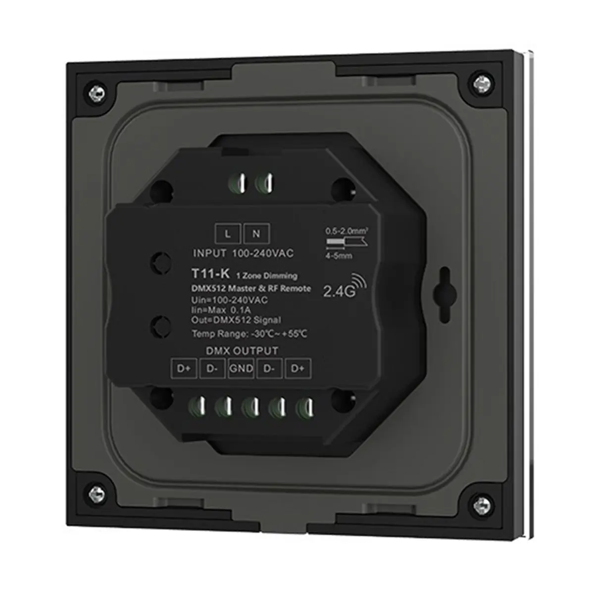 Rotary Panel Dimming Wall Switch for Dual Color, CCT LED Strip Control Black