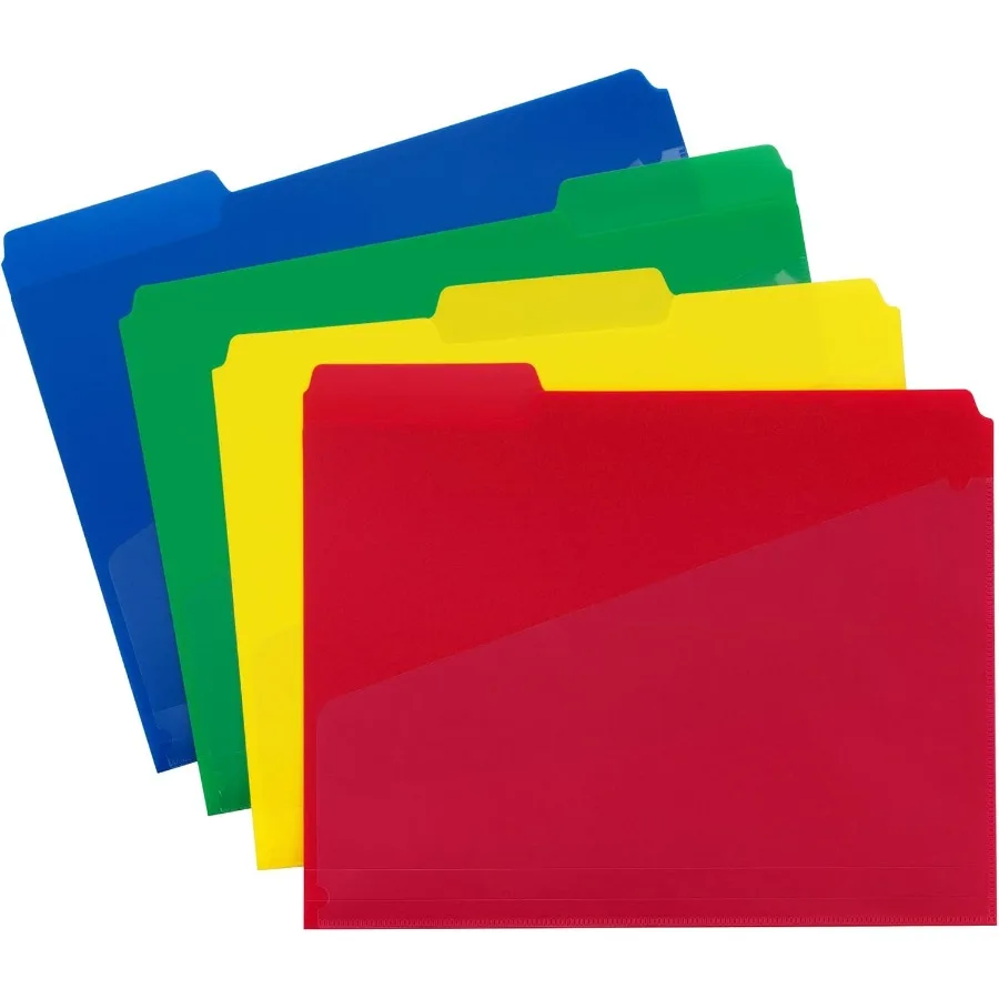 مجموعة مجلدات ملفات Smead Poly مع جيوب مكونة من 12 مجلدًا بلاستيكيًا للمستندات، علامات تبويب مقطوعة، مجلدات ملفات بحجم حرفي متنوعة Pri