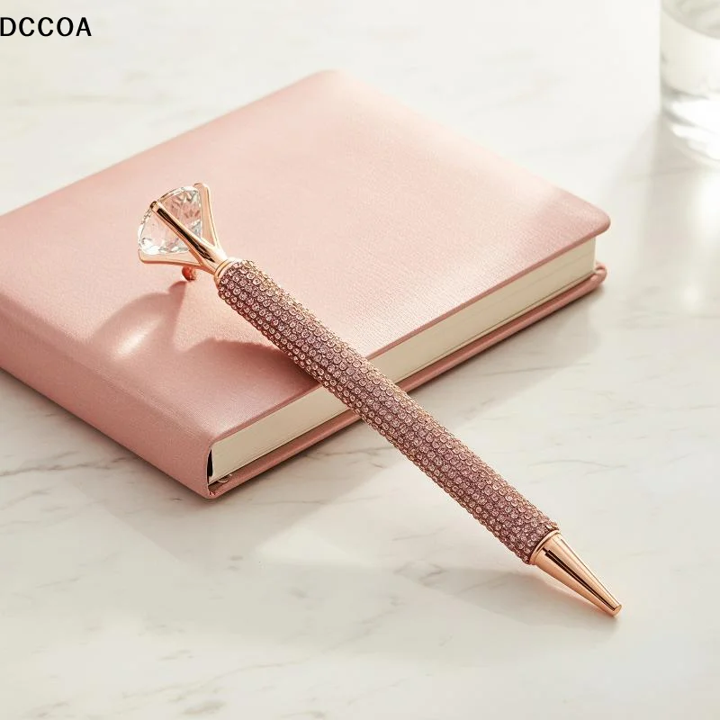 

[COA]2/5Pcs Perfect Ballpoint Pen With Big Crystal Top Rhinestone Bling Body Office School Wedding Gifts For Women[COA]