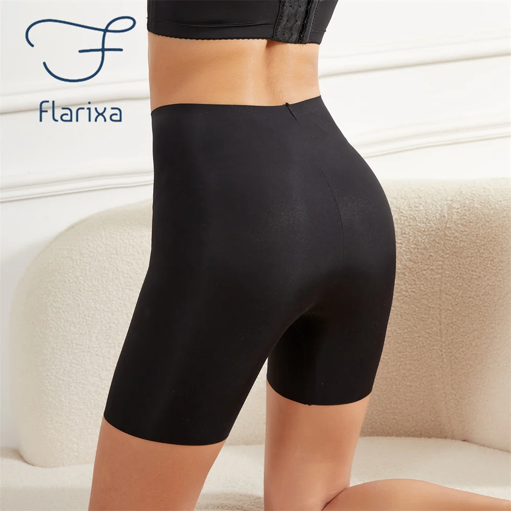 Flarixa Seamless High Waist Women Long Leg Girdle Panty Comfortable Seamless Long Panties Tummy Tight Seamless Shorts Panties