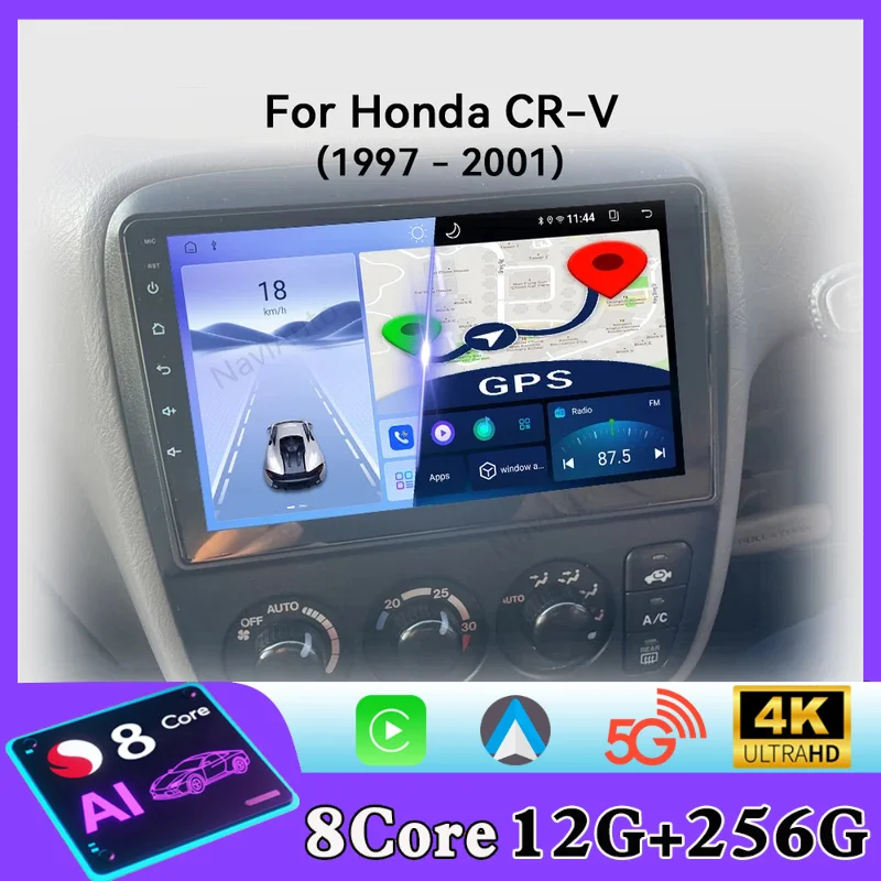 For Honda CR-V CRV 1997 - 2001 Car Radio Android Automotive Multimedia Video Player GPS Navigation Carplay Screen Auto Stereo