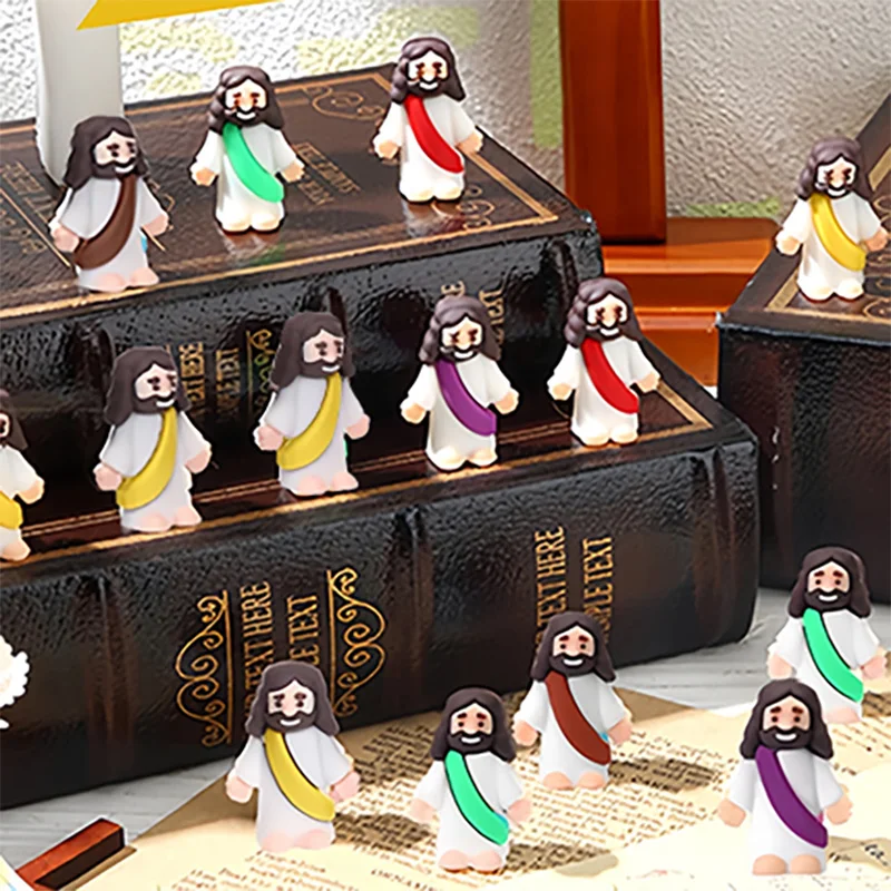 10/20/30 Stück Mini-Jesus-Statuen-Set, mehrfarbige Jesus-Figuren für Taufe, Gastgeschenke, Weihnachten, Ostern, Party-Dekoration, Tischdekoration – Detail 4