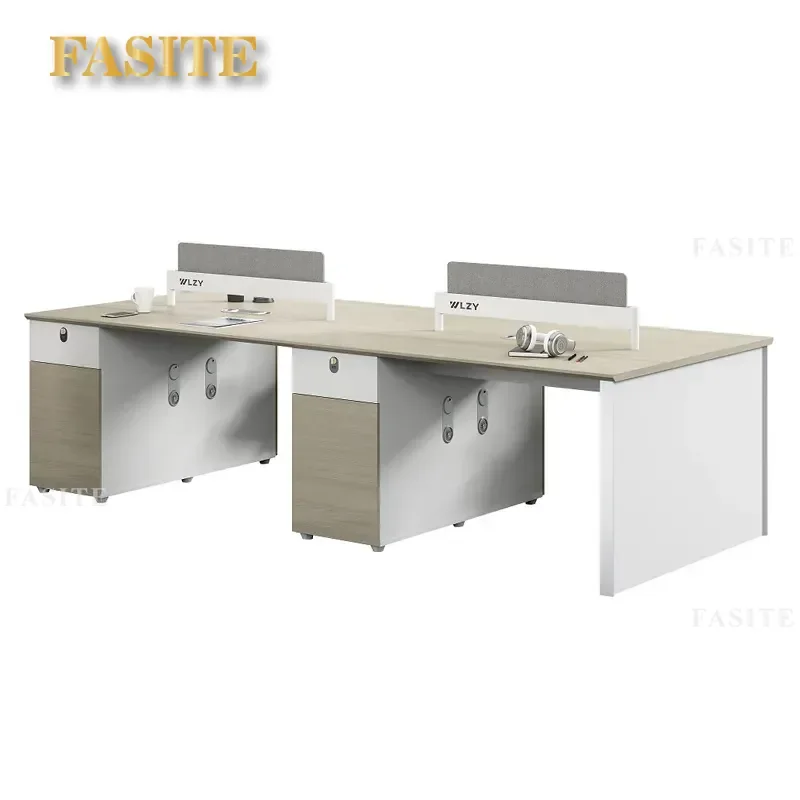 For Office Desk and Chair Combination Staff Desk Card Seat Finance Office 4 Six Screen Workstation Ergonomic Design Space