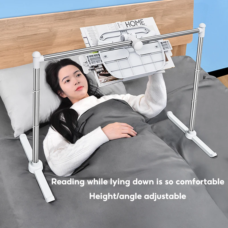Multifunctional Reading Stand, Height, Angle, and Width Adjustable, Lazy-Style Bed Stand, Phone Stand, Tablet Stand