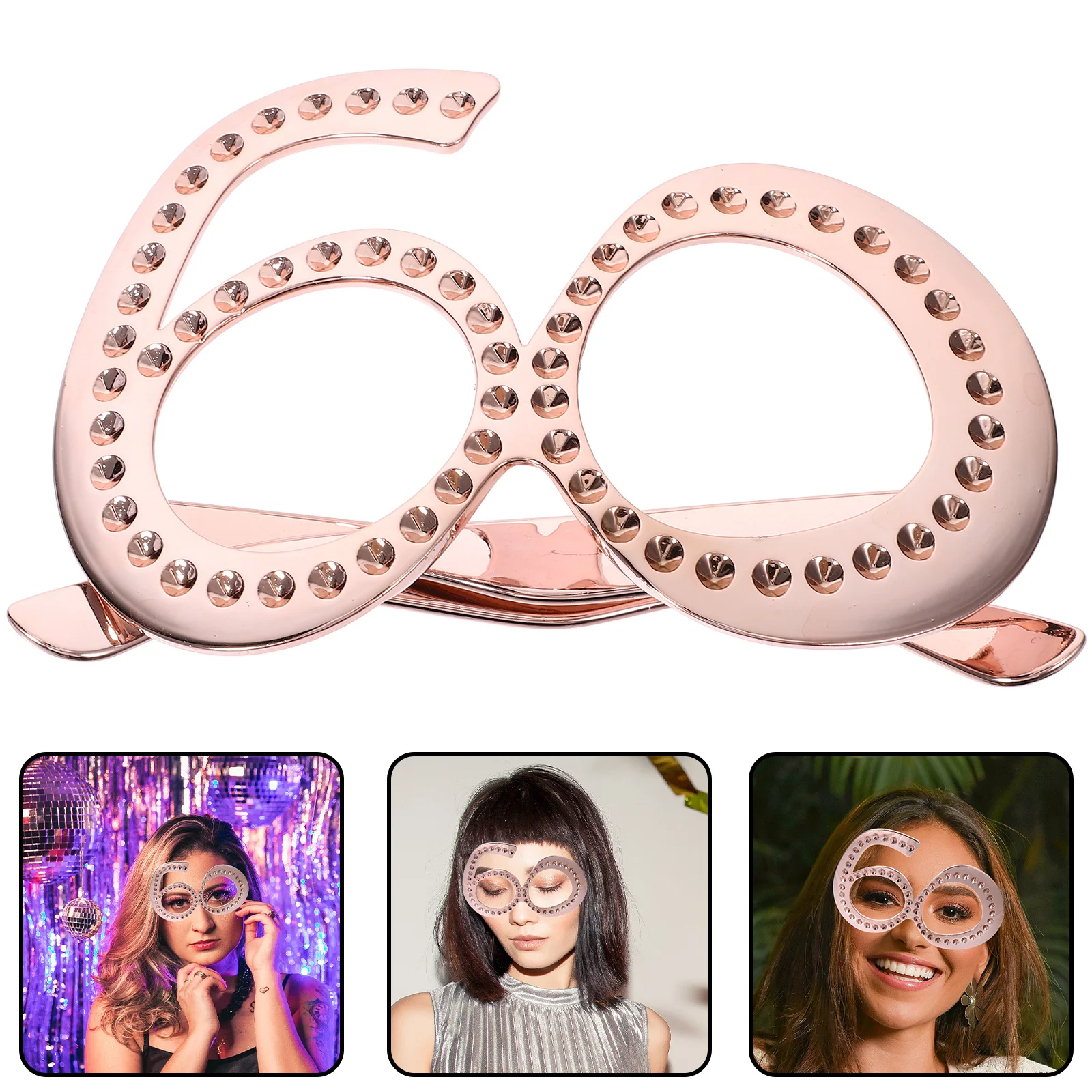 Number Birthday Party Glasses Rhinestone Frame Lightweight Comfortable ABS Material Photo Prop Favor Decoration
