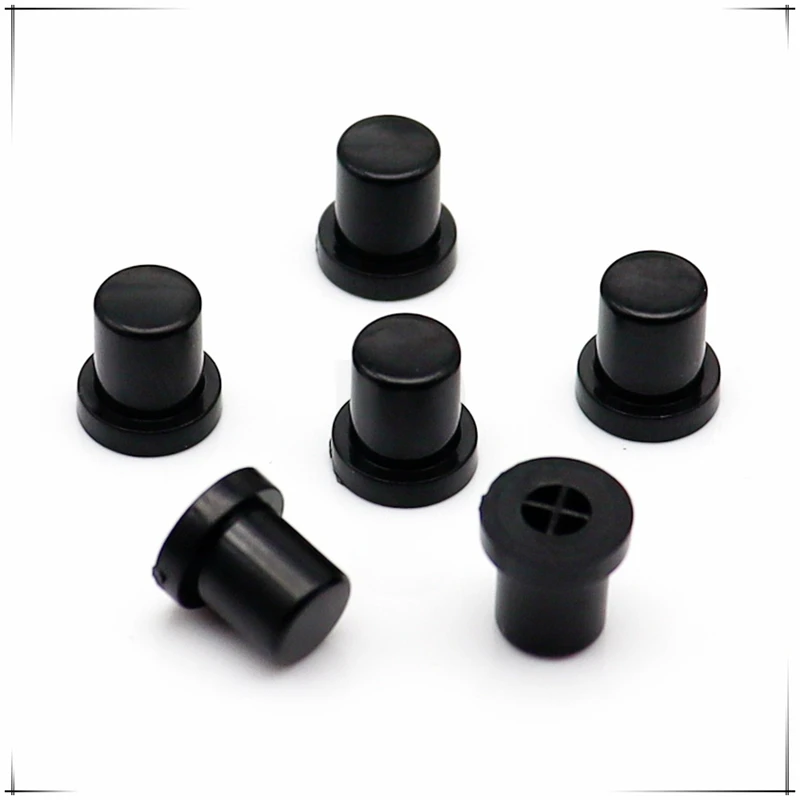 10PCS 7.8×8mm black Flat bottom cross-bonding Solid plastic button cap Tact Switch  Power switch button 6 * 6 series switch cap