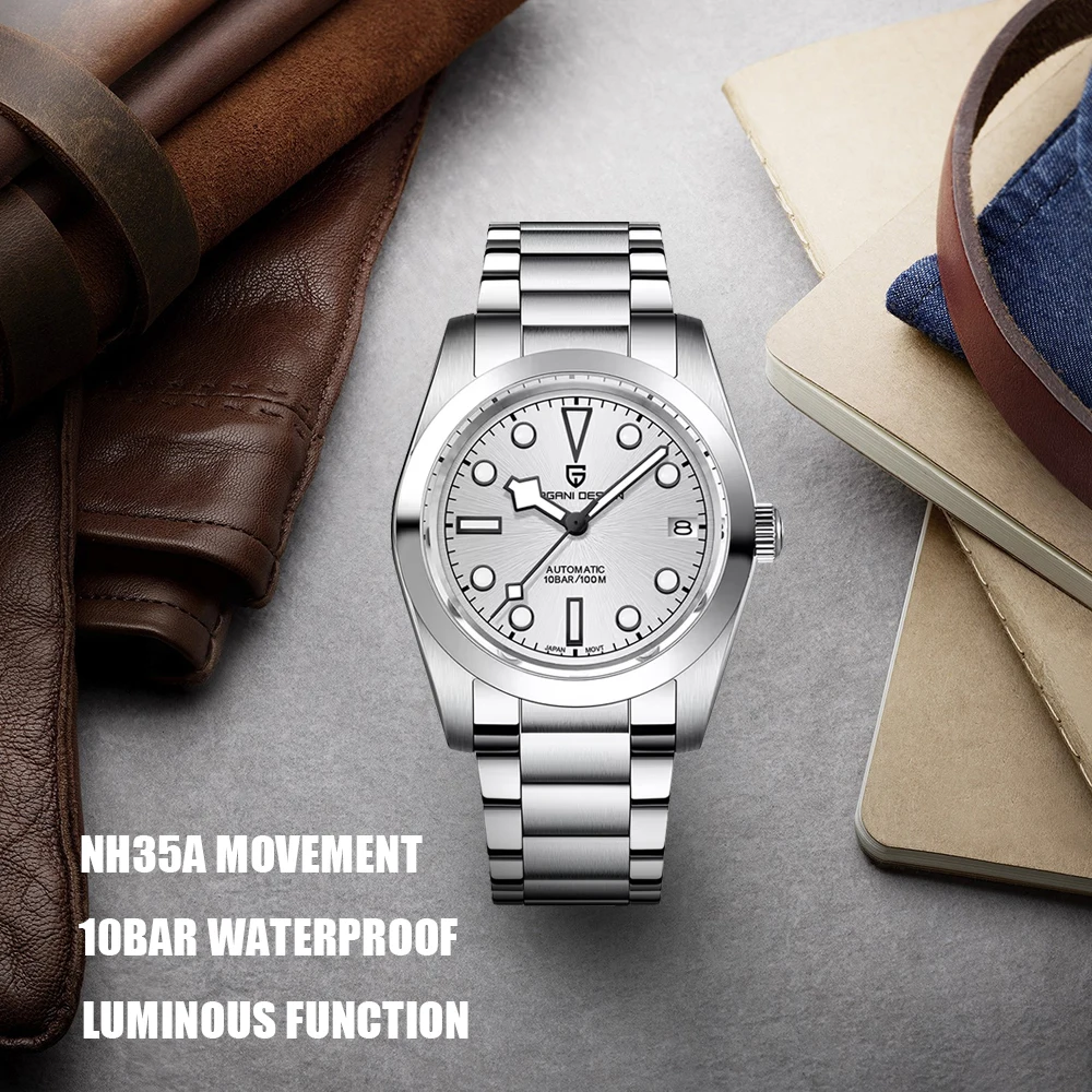 PAGANI DESIGN Top Brand Luxury Mechanical Automatic Watch 316L Stainless Steel Sapphire Glass 100M Waterproof Watches for Man