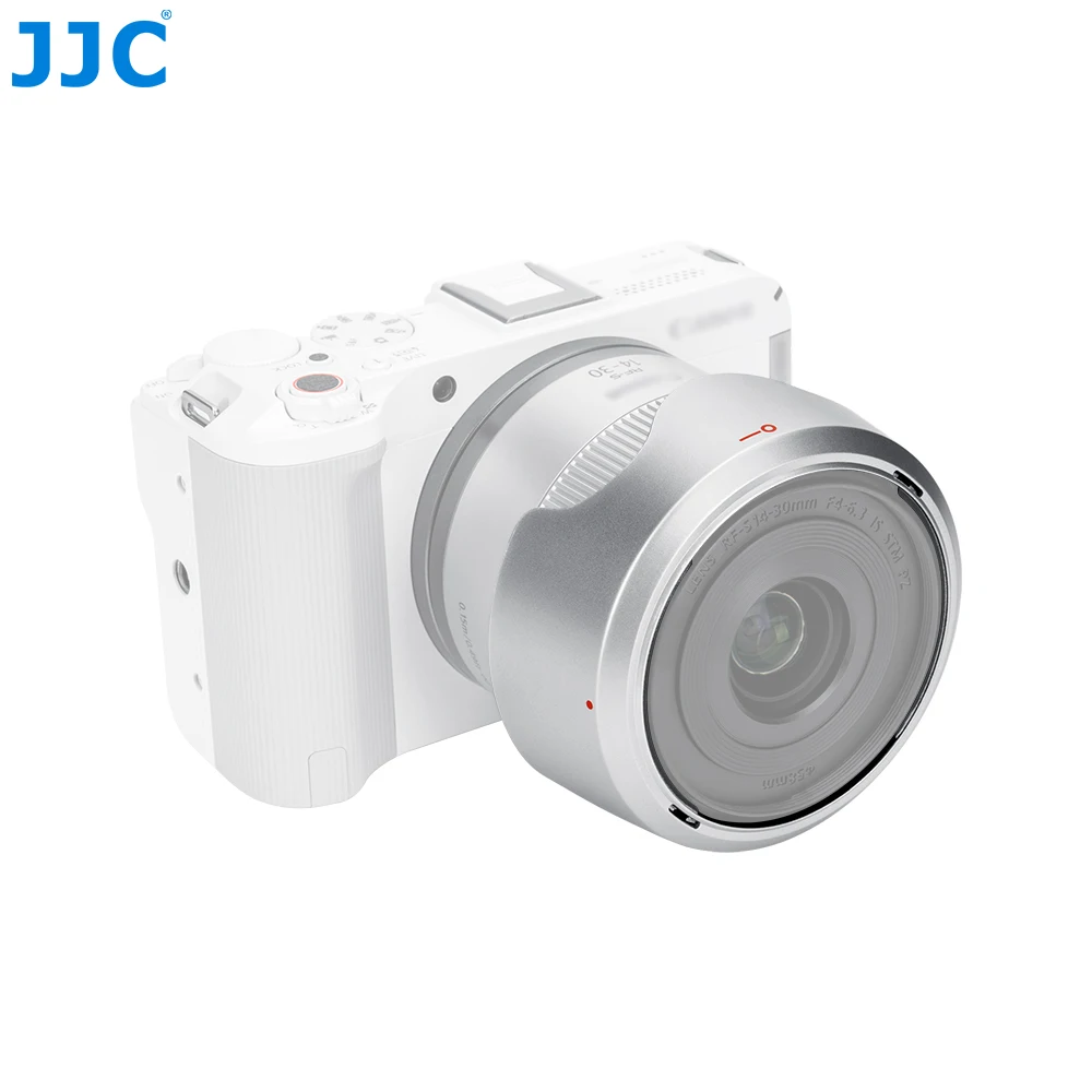 JJC غطاء عدسة فضي لكانون RF-S 14-30 مللي متر F4-6.3 IS STM PZ عدسة EF-S 18-55 مللي متر f/3.5-5.6 IS STM عدسة الظل استبدال Canon EW-63C