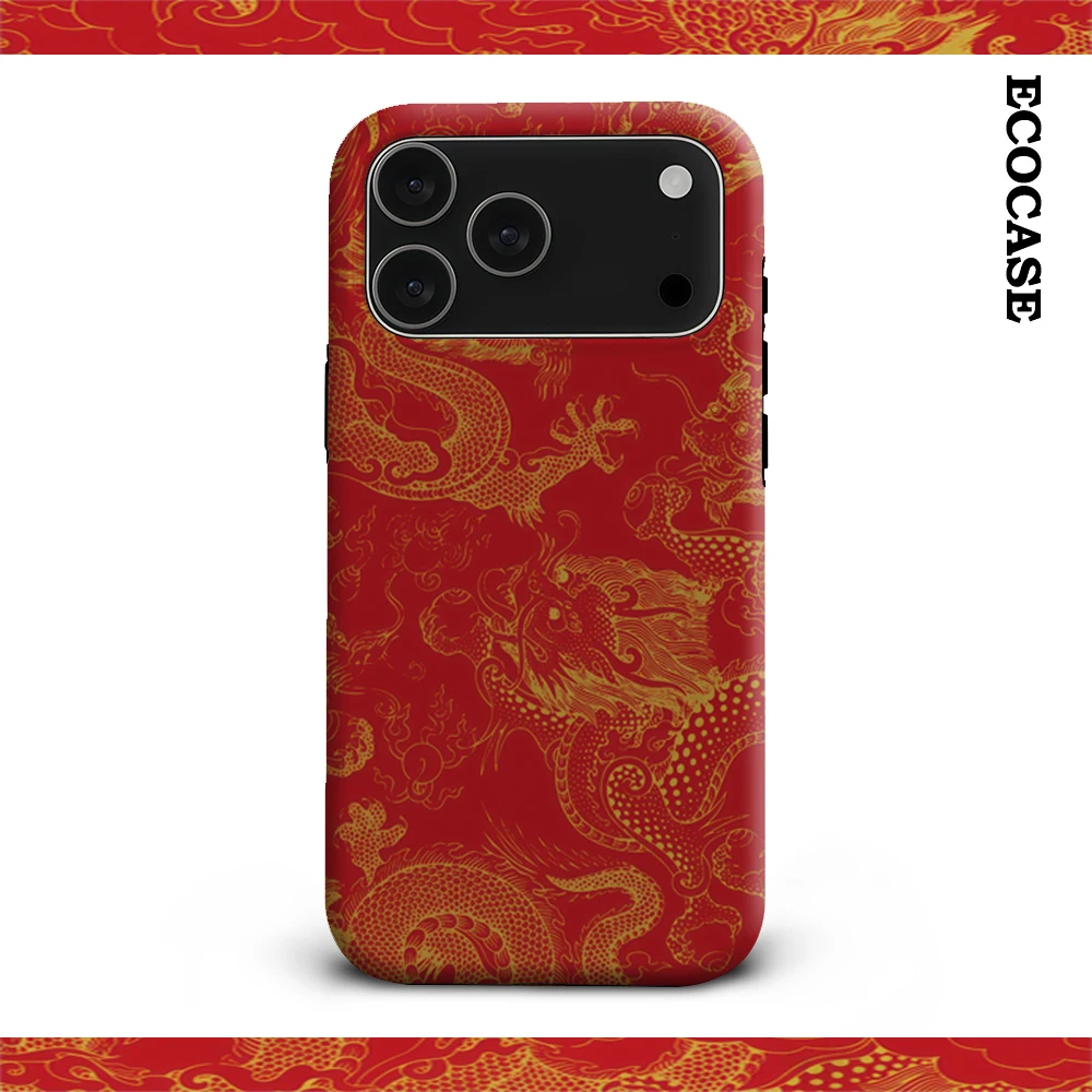 Golden Dragons on Red IPhone 17 Must-Haves Handyhülle für IPhone 17 16 15 14 13 12 11 Pro Max Plus Doppelschichtige Rückseite