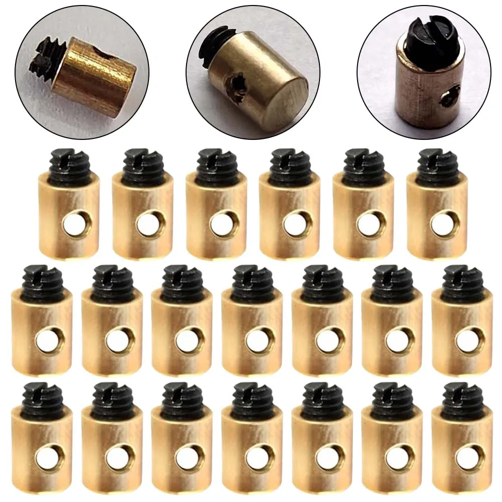 20Pcs Brake Cable Nipple Screws Replacement Solderless Throttle Brake Line Cable Wire Fixed Screws For Motorcycle Motorbike ﻿