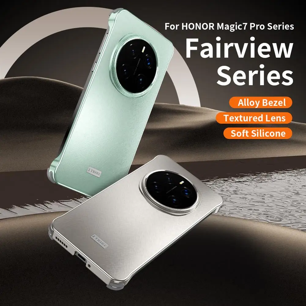 

Luxury Aluminum Alloy Frame Boundless Cover For Honor Magic 7 Magic7 Pro Phone Case Case Silk pattern Capa Metal bumper Funda