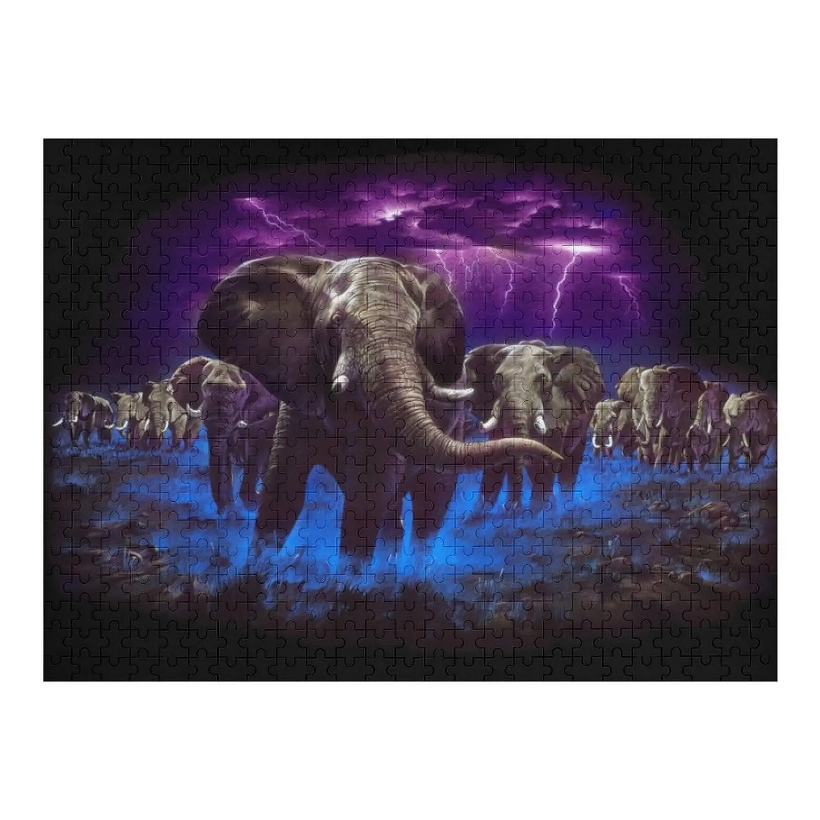 

Elephant Storm Jigsaw Puzzle Photo Custom Wooden Boxes Customs With Photo Puzzle