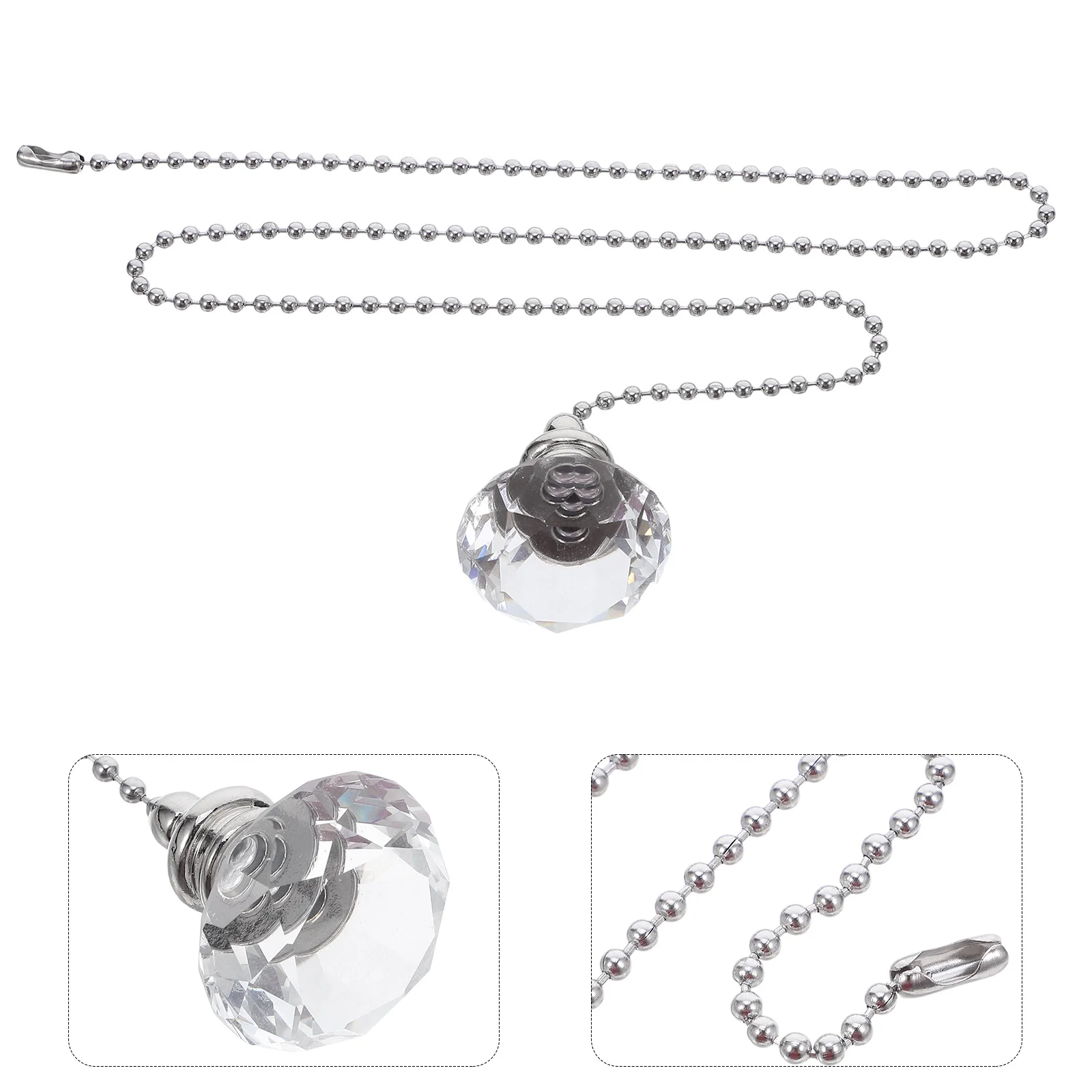 

2Pcs Crystal Ceiling Fan Pull Chains Decorative Pendant Extenders Fan Chain Pull Cord for Ceiling Lights Accessories