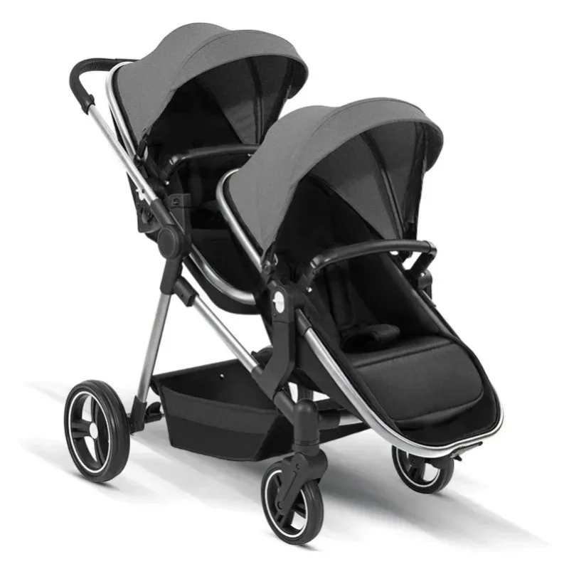 Tragbarer Zwillingskinderwagen, 2-in-1 Faltbarer Kinderwagen, Doppelkinderwagen, Leicht und Stoßdämpfend, EU-Lagerbestand