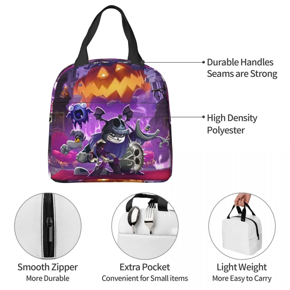 ألعاب الكرتون Rayman Legends أكياس الغداء معزول بينتو صندوق مقاوم للماء حقيبة الغداء برودة حقيبة حرارية للمرأة طالب المدرسة