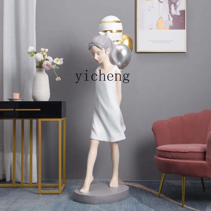 GZ-26 Girl Large Floor Ornament Home Decor Living Room TV Cabinet Sofa Side Sculpture