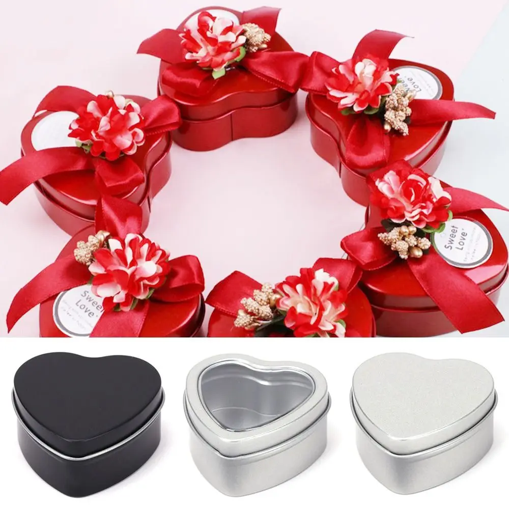 Heart Shape Aluminum Tin Jar for Cream Balm Nail Candle Cosmetic Container Refillable Tea Cans Metal Box Candy Packaging Box