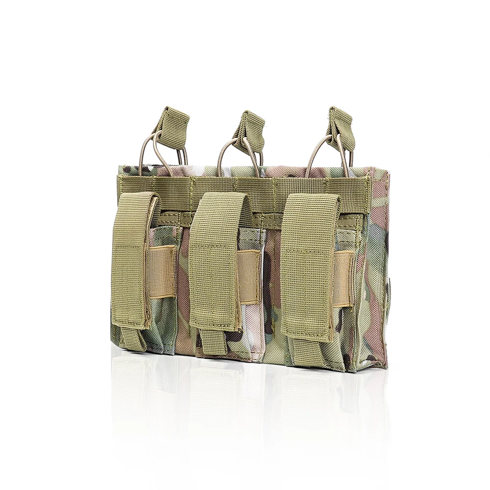 Tactical Triple Molle Mag Pouch 2-Layer Bag Rifle Pistol Magazine Case  Cartridge Holder Carrier for M4 M14 M16 AK AR Glock