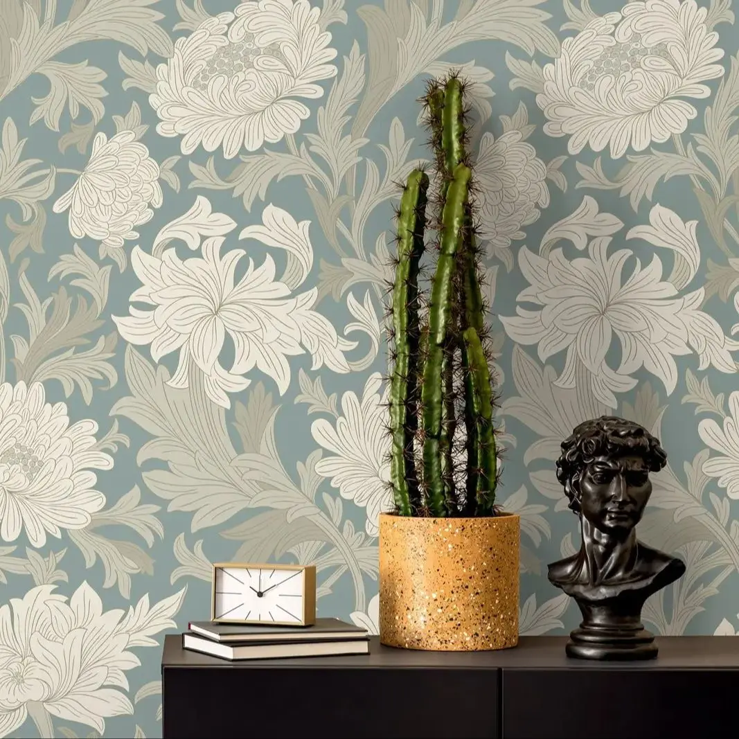 

Обои с цветочным садом, наклейка и наклейка, винтажная настенная роспись с цветами для украшения дома, настенное искусство, самоклеящаяся или традиционная бумага