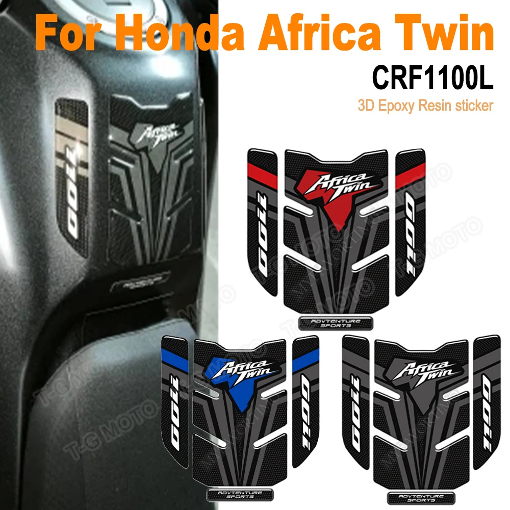 

For Honda Africa Twin CRF1100L CRF1100 CRF 1100 L Adventure Accessories 3D Epoxy Resin Sticker Tank Grips Pads Protection Decal